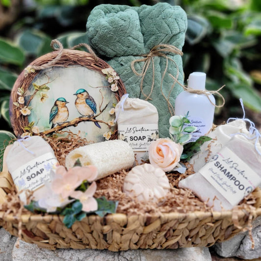 Deluxe XL Farmhouse Personalized Spa Basket - Goat Milk Soaps & Lotion - Lil Swatara SOAP LLC
