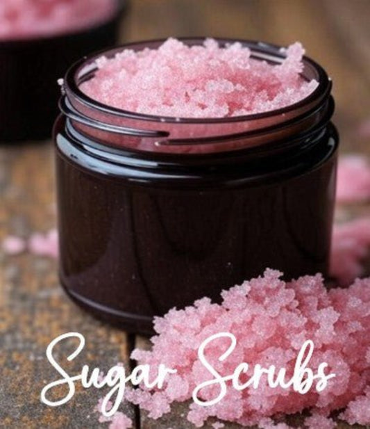 Body Scrub – Exfoliating Sugar Scrub with Vitamin E – Vanilla Bean / Pink Sugar – 10oz