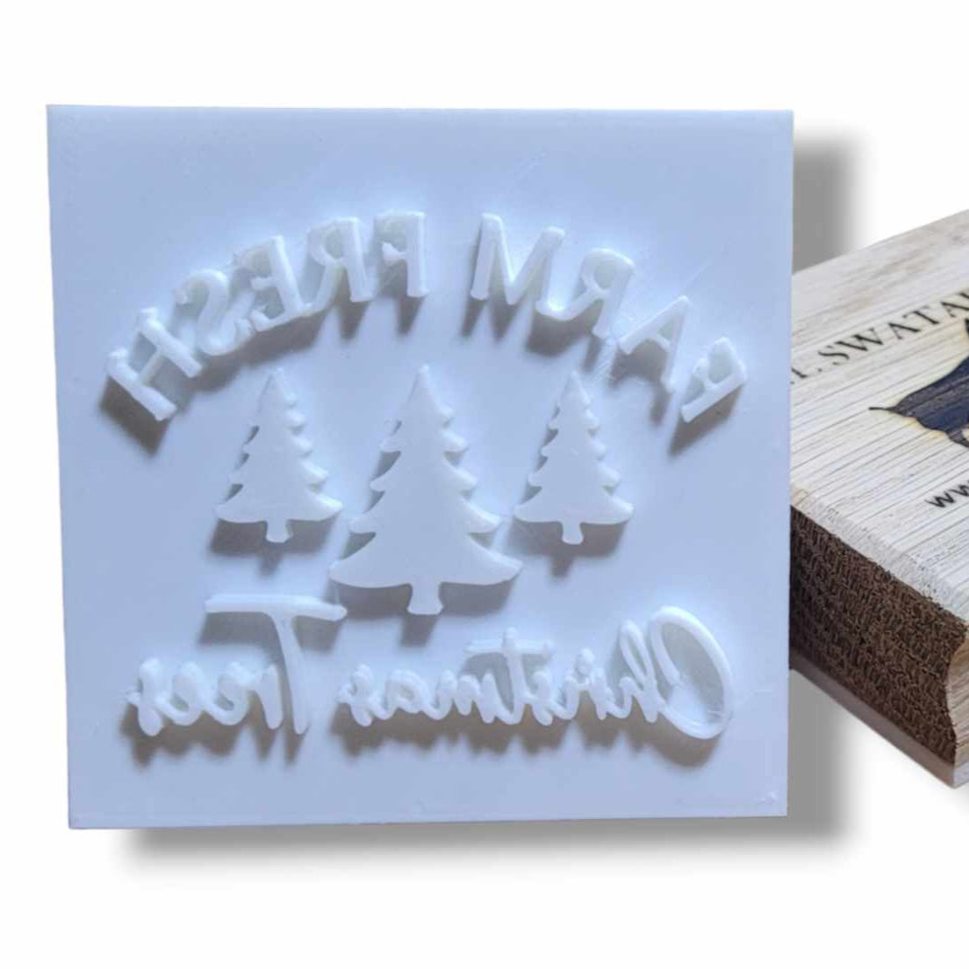 Farm Fresh Christmas Tree soap stamp handmade soap bar Lil Swatara
