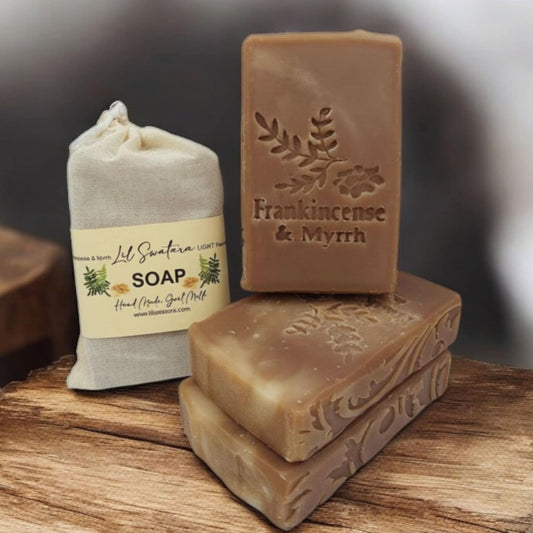 Frankincense Myrrh goat milk tallow soap bar – XL 6oz deep resinous warm earthy handmade soap – Lil Swatara Soap