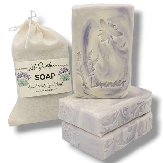 French Lavender & Honey 6oz Goat Milk Tallow Soap Bar - Lil Swatara SOAP LLC