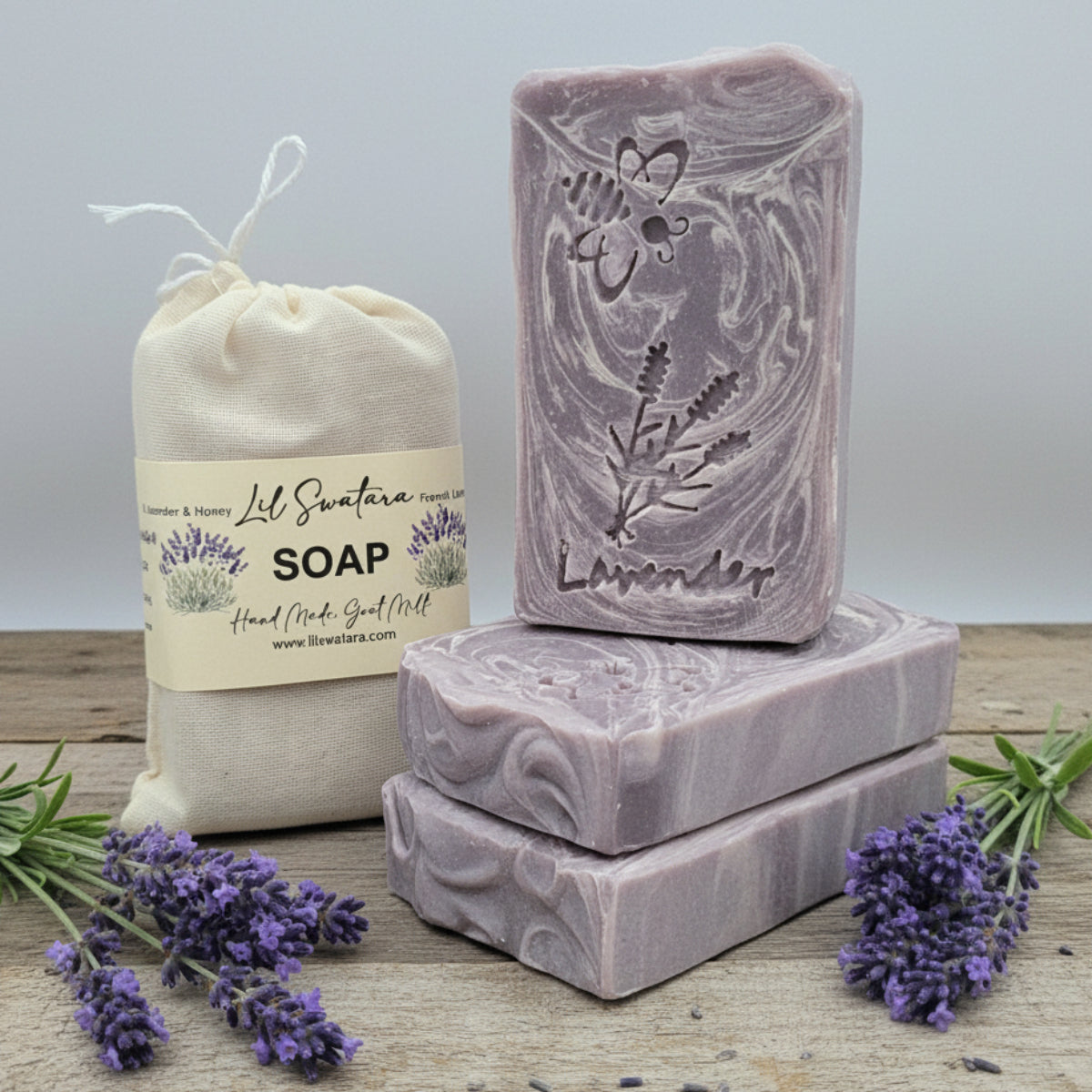French Lavender Honey Goat Milk Soap XL 6oz Bar Spring Garden Breezes
