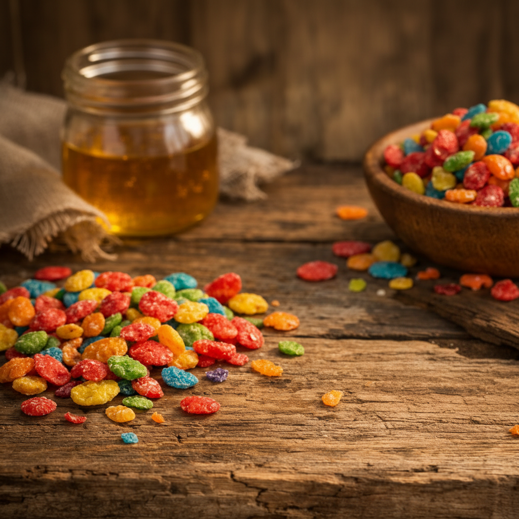  Fruit Pebbles Goat Milk Lotion with playful fruity scent and smooth goat milk base.