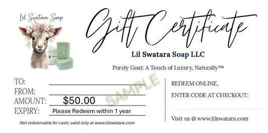 Gift Certificate – Delivered by Mail, Select Value