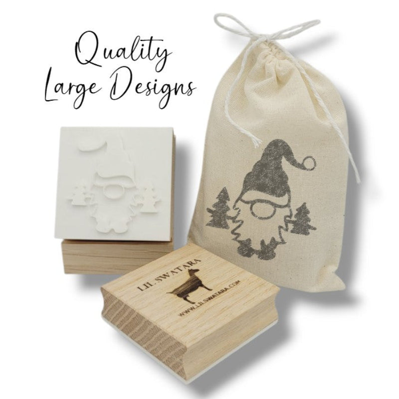 Gnome and Trees Soap Stamp - Woodland Magic for Your Handmade Christmas Holiday and Winter Soaps