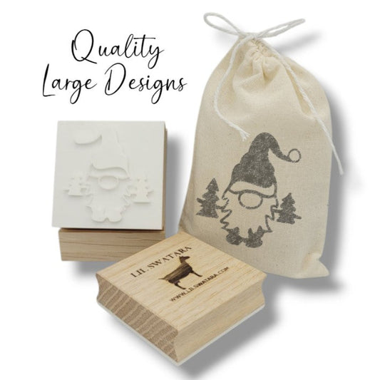 Gnome and Trees Soap Stamp - Woodland Magic for Your Handmade Christmas Holiday and Winter Soaps