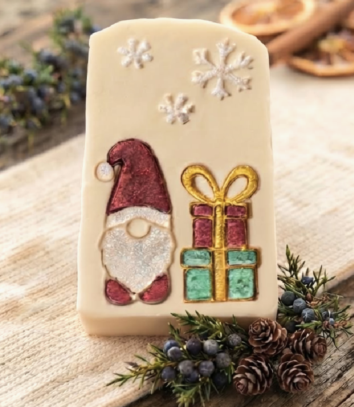 Gnome  gifts Christmas soap stamp for festive soap making