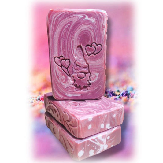 Gnome hearts soap stamp handmade soap bar Lil Swatara