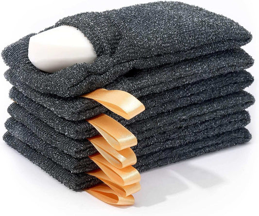 Gray Mesh Exfoliating Body Scrubber - Feet Back Soap Pouch - Lil Swatara SOAP LLC