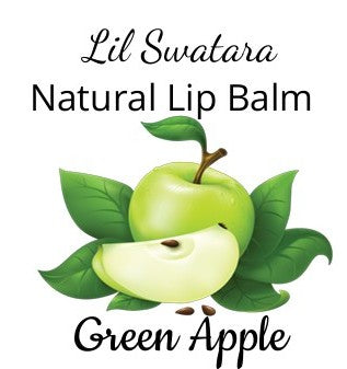 Green Apple natural moisturizing lip balm label from Lil Swatara Soap, Sugar Bliss Collection