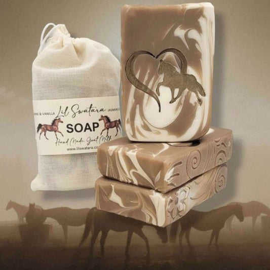 Heart Horse soap stamp handmade soap bar Lil Swatara
