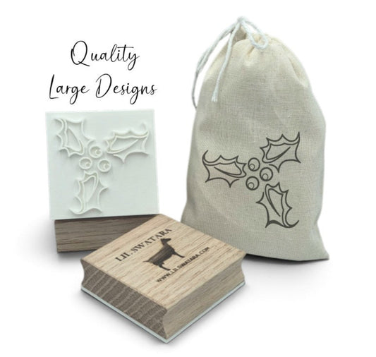 Holly leaves Christmas soap stamp for holiday soap decorations