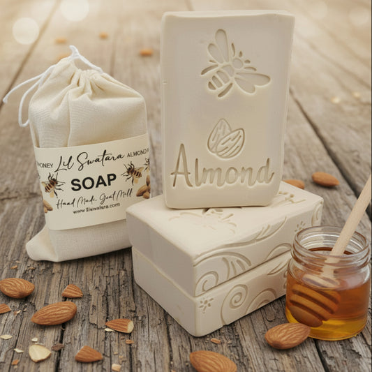 Honey Almond goat milk tallow soap bar – XL 6oz warm sweet creamy handmade soap – Lil Swatara Soap