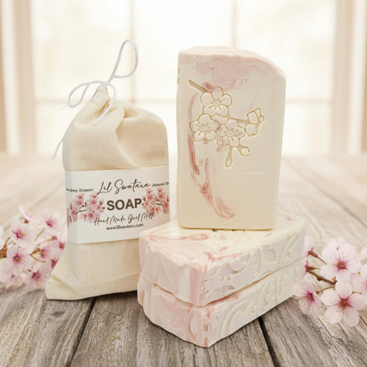 Japanese Cherry Blossom goat milk tallow soap bar – XL 6oz handmade soap – Lil Swatara Soap