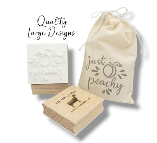 soap stamp wooden premium just peachy and a peach 