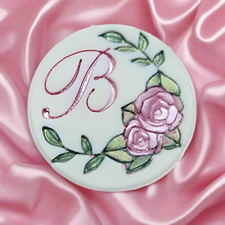 Large beautiful roses stamp with greens great for weddings showers and just beautiful on any soap! Lil swatara