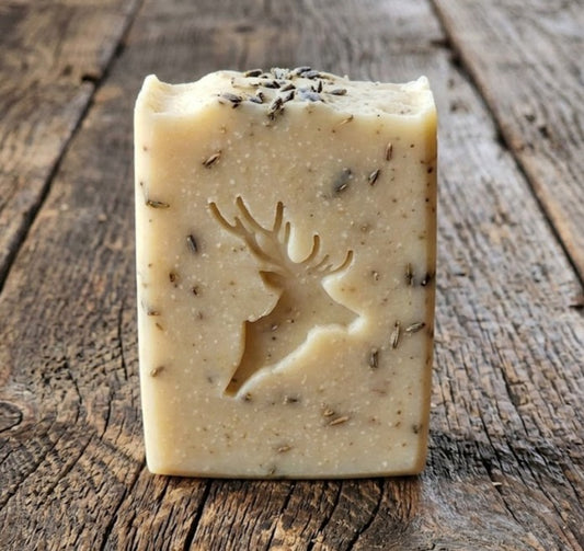 LARGE SOAP STAMP – Deer Stag Head Buck Wildlife Design creates crisp stag impressions for rustic and wildlife‑inspired handmade soaps.
