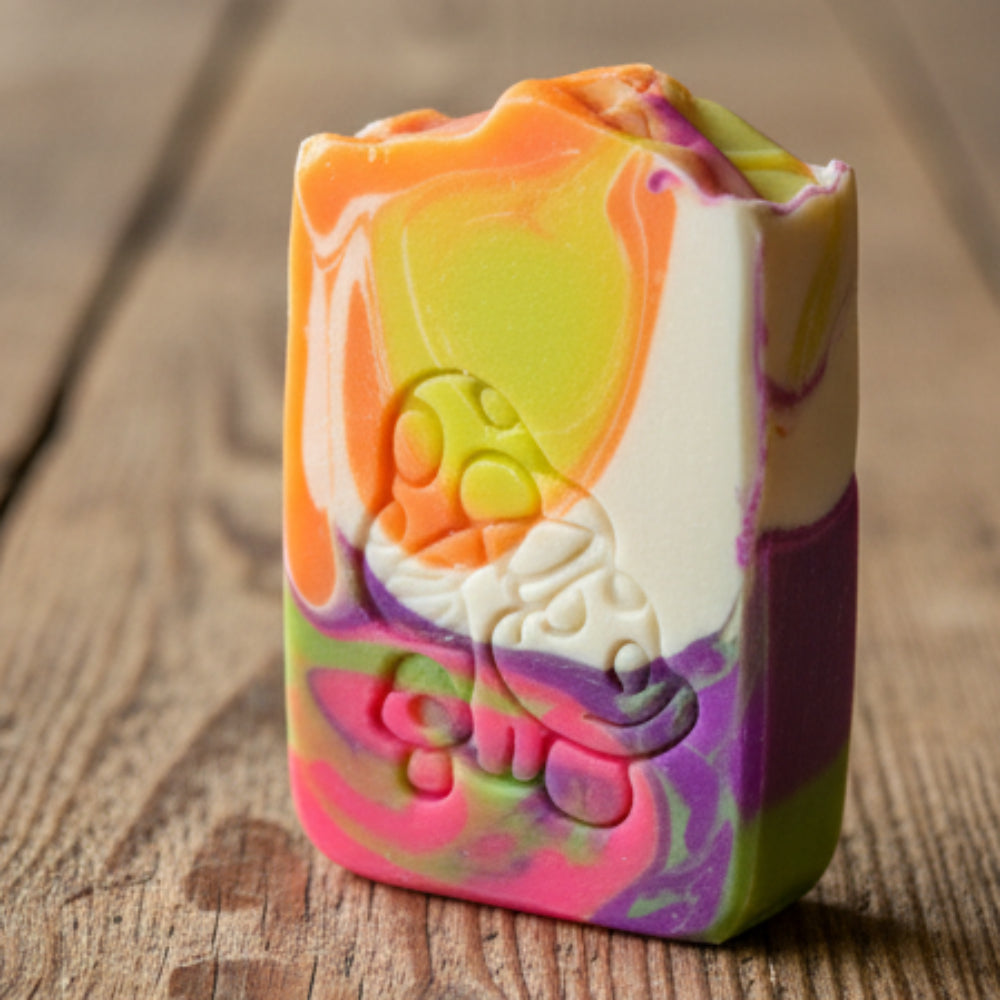 LARGE SOAP STAMP – Mushrooms Botanical Forest Design creates LARGE, crisp impressions featuring a mystical cluster of forest mushrooms, perfect for botanical and woodland handmade soaps.

