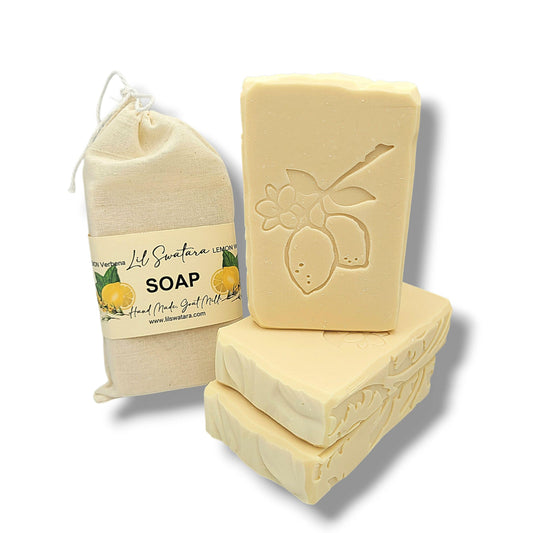 Lemon Verbena Goat Milk Soap 6oz Bar Silky Skin Comfort - Lil Swatara Soap