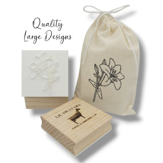 Lily Flower Soap Stamp 57x42mm - Professional Wood Base Design  Lil Swatara