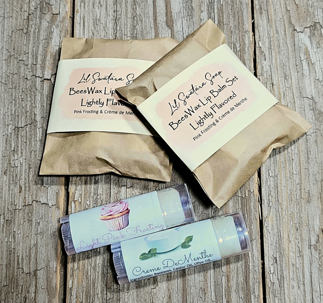 Pamper your lips with our Lightly Flavored Beeswax Lip Balm pair (2-pack) in oval tubes