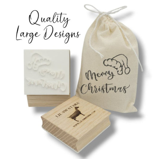 Merry Christmas Words and Santa Hat Soap Stamp - Christmas Magic for Your Handmade Soaps