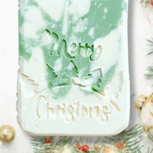 Merry Christmas Holiday Trees Soap Stamp by Lil Swatara