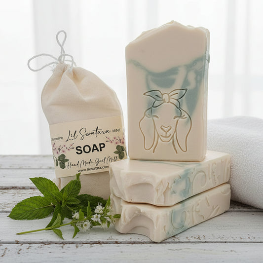 Mint Blossom Goat Milk Soap, made in a pa homestead by lil swatara soap