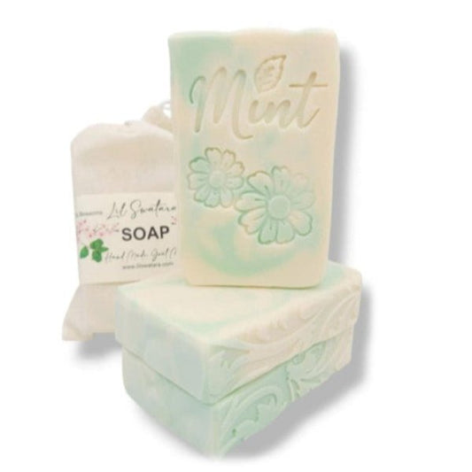 Mint & Blossoms 6oz Goat Milk Tallow Soap Bar - Lil Swatara SOAP LLC
