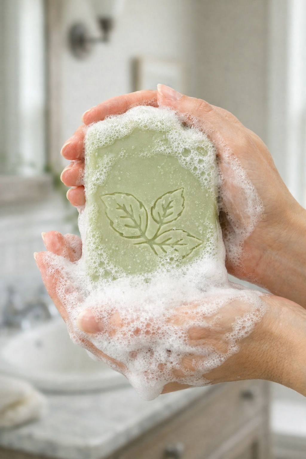 Natural Spearmint Peppermint Rosemary goat milk tallow soap bar – XL 6oz fresh herbal minty handmade soap – Lil Swatara Soap