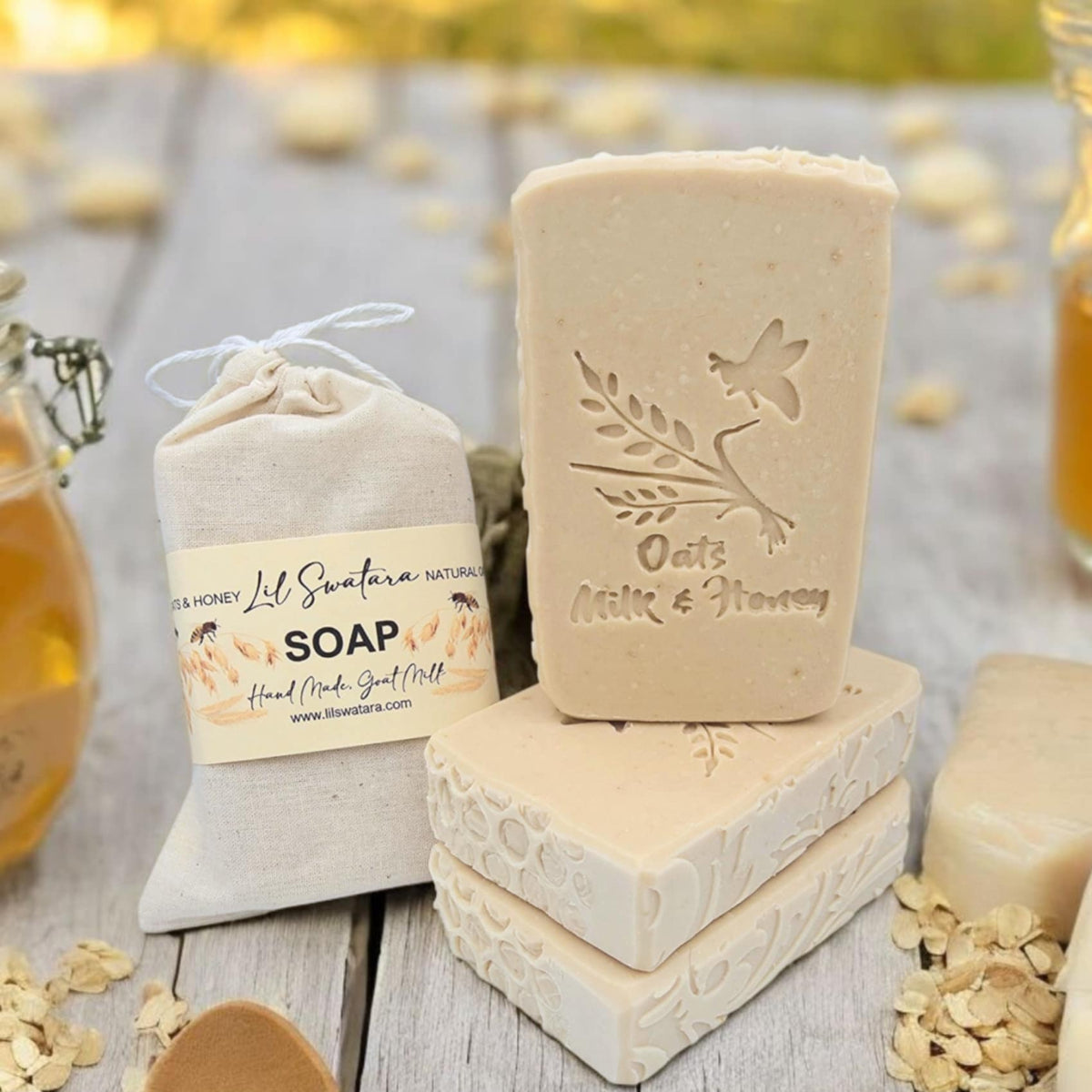 Natural Goat Milk soap with local honey and colloidal oats