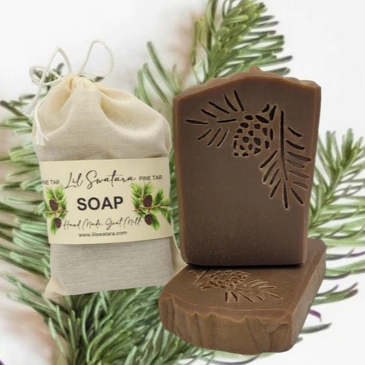Nature Pine Cone Branch soap stamp handmade soap bar Lil Swatara
