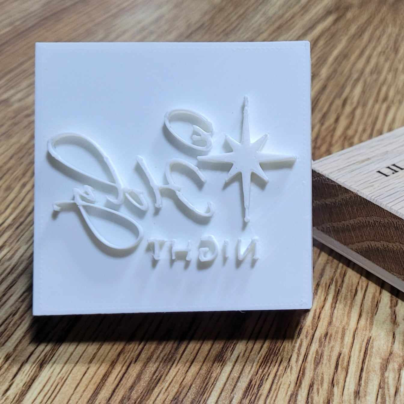 O holy night soap stamp red oak wood Christmas soap making tool Lil Swatara