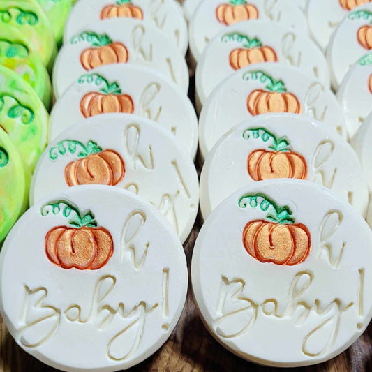Oh Baby pumpkin baby shower soap stamp handmade soap bar Lil Swatara