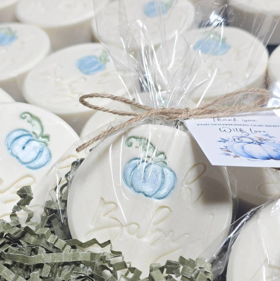 Oh Baby pumpkin baby shower soap stamp handmade soap bar Lil Swatara