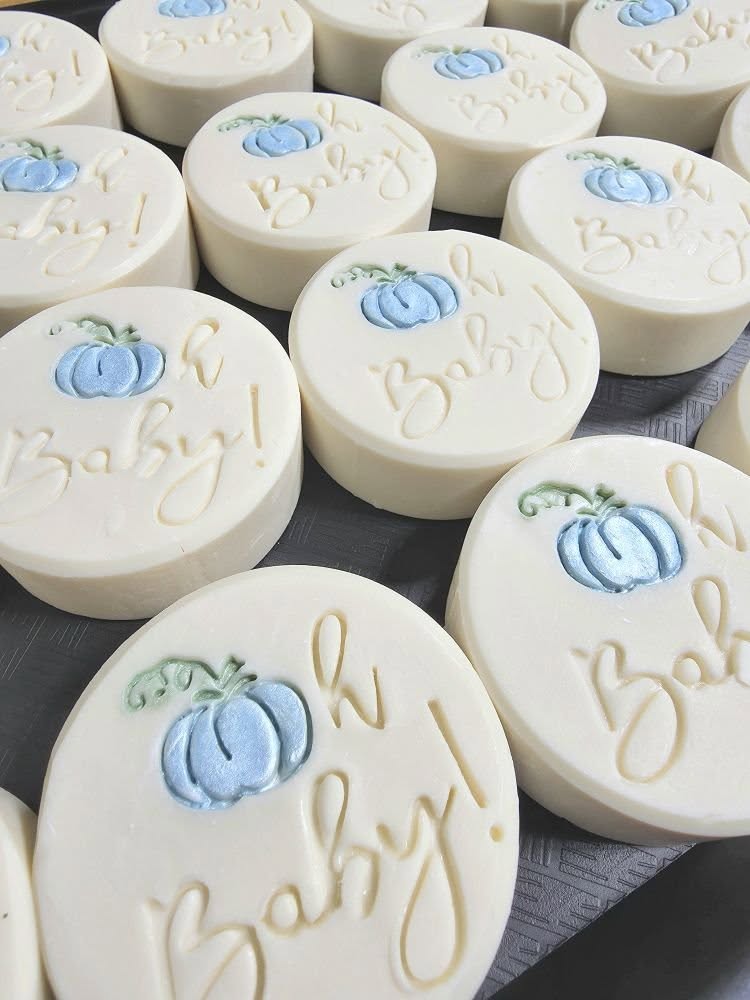 Oh Baby pumpkin baby shower soap stamp handmade soap bar Lil Swatara