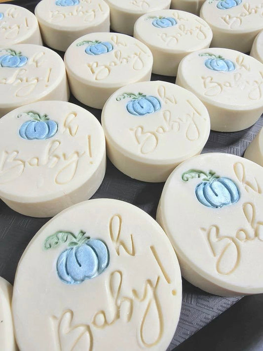 Oh Baby pumpkin baby shower soap stamp handmade soap bar Lil Swatara