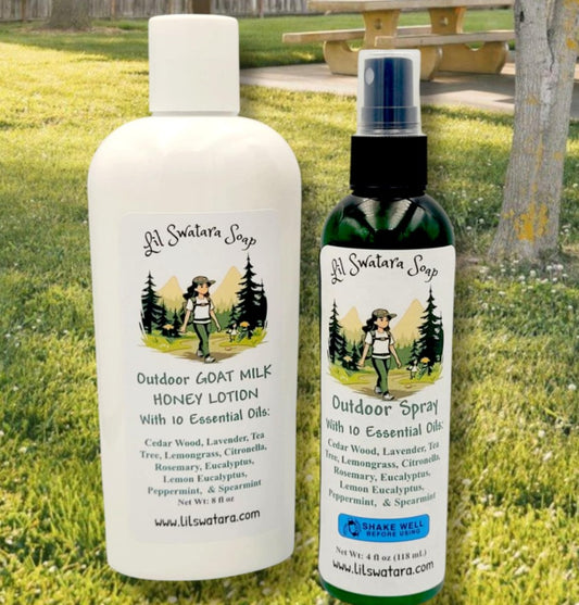 Outdoor GOAT MILK HONEY LOTION and Outdoor SPRAY by Lil Swatara