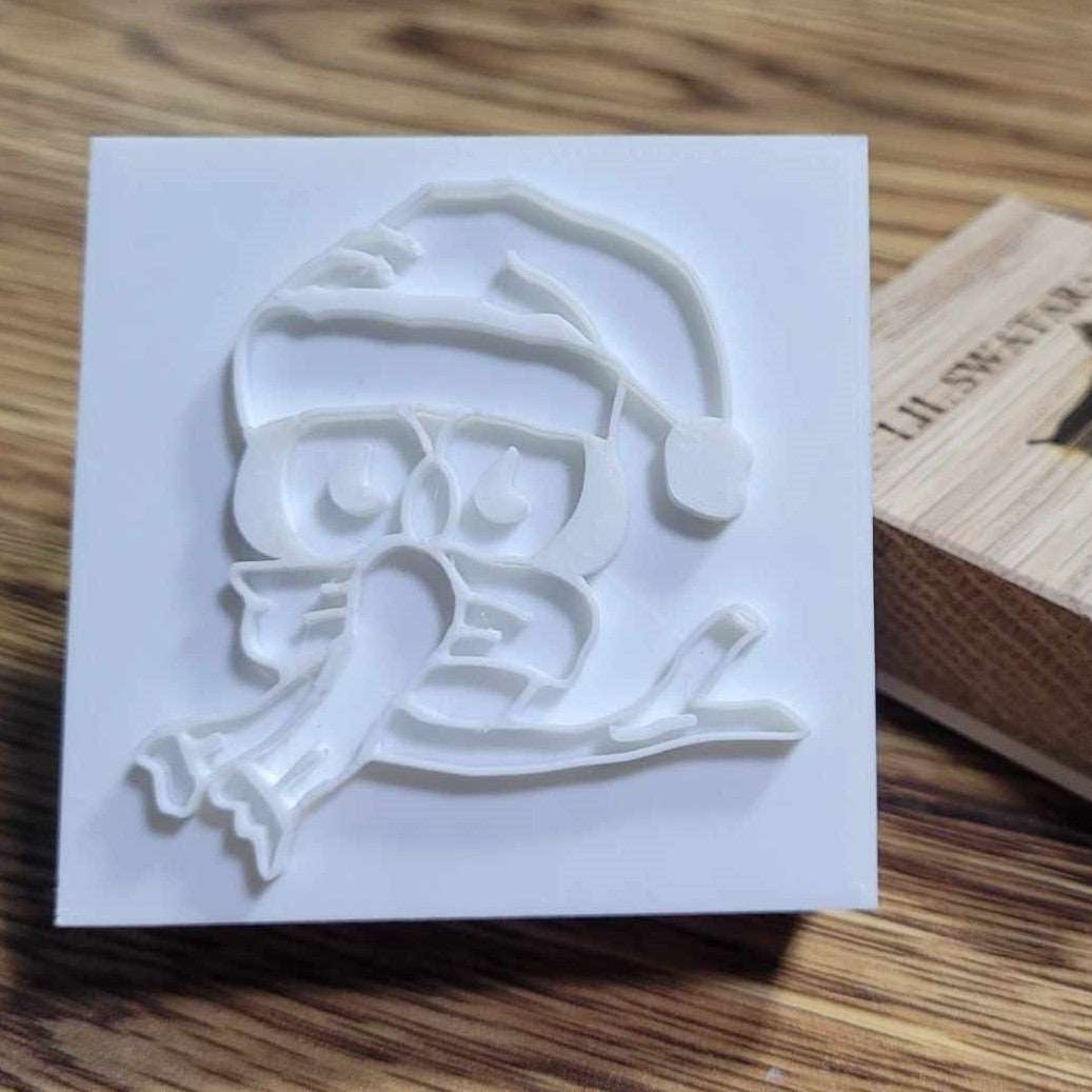 Owl Scarf Christmas Winter Animal soap stamp handmade soap bar Lil Swatara