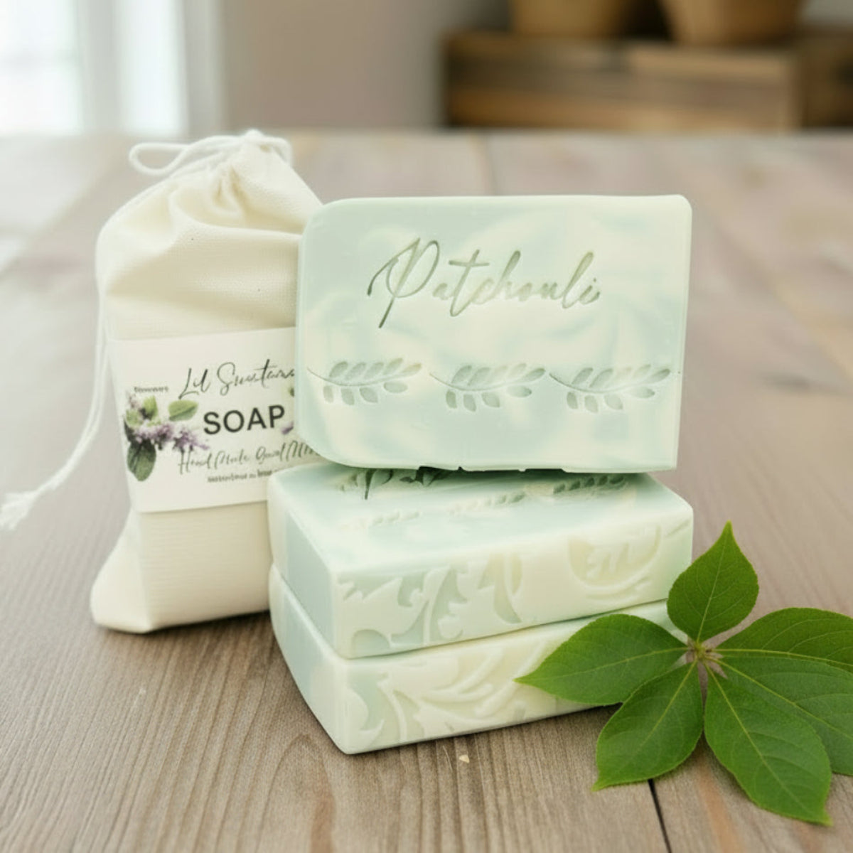 Patchouli goat milk tallow soap bar – XL 6oz earthy classic handmade soap – Lil Swatara Soap