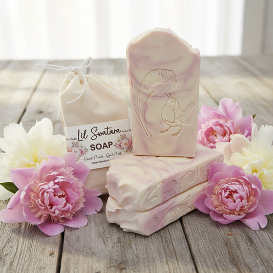 Peony Fresh & Clean goat milk tallow soap bar – XL 6oz soft floral clean handmade soap – Lil Swatara Soap
