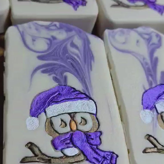 French Lavender Honey Goat Milk Soap, Winter Christmas design for gifting, Lil Swatara soap