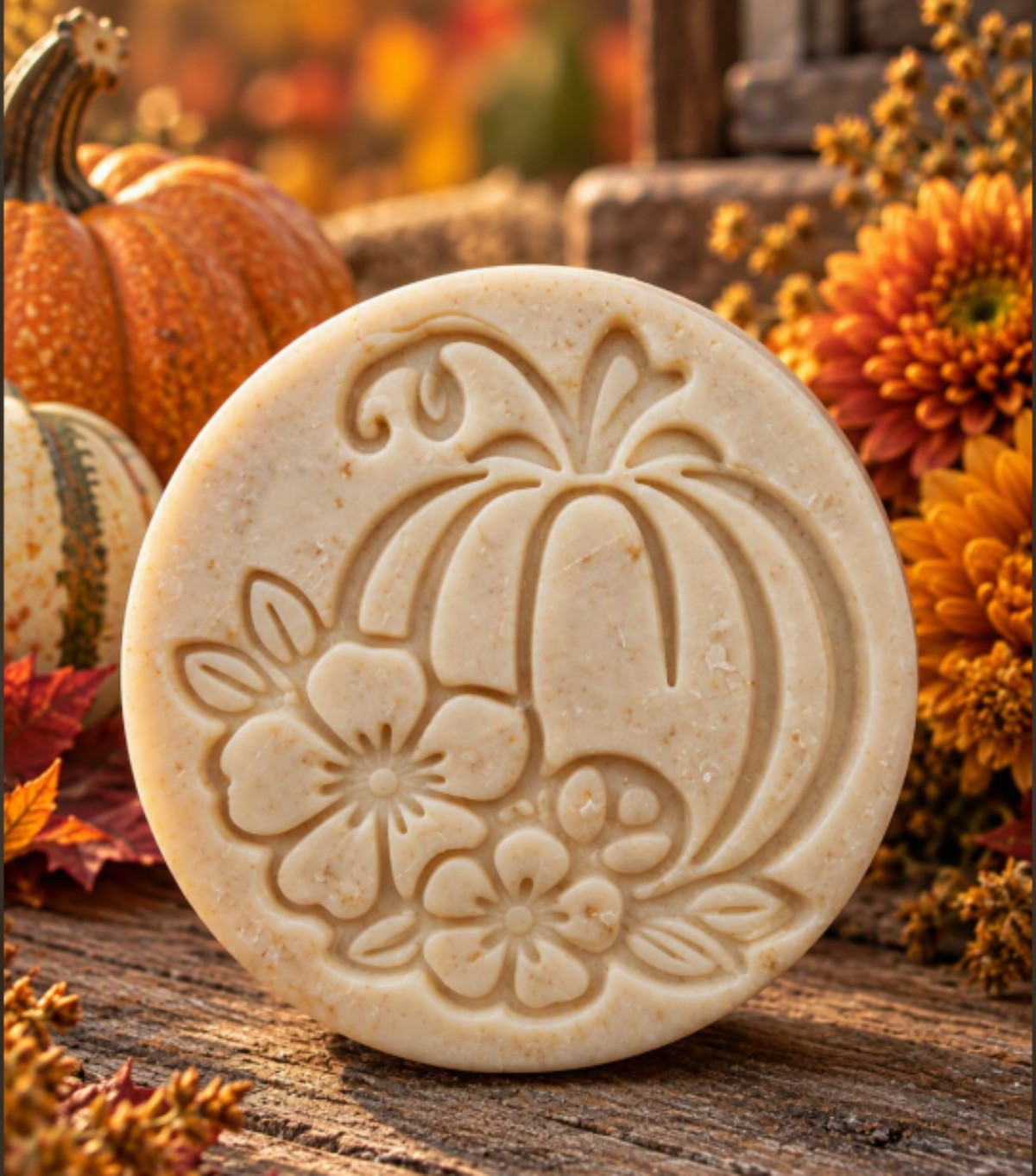 Pumpkin fall harvest soap stamp for autumn soap designs