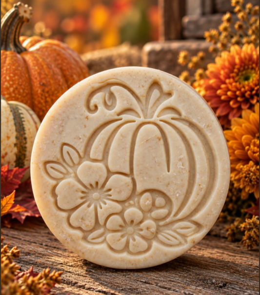 Pumpkin fall harvest soap stamp for autumn soap designs