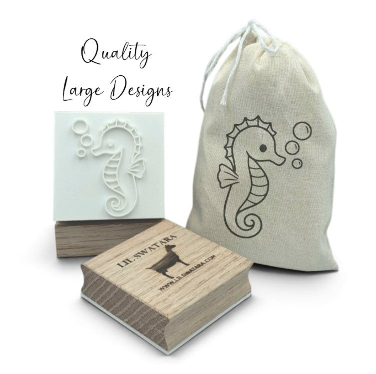 Seahorse beach ocean soap stamp for coastal and beach-themed soaps