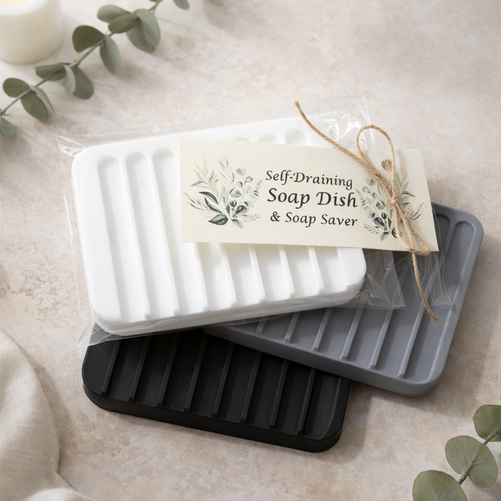 Self‑Draining Silicone Soap Dish