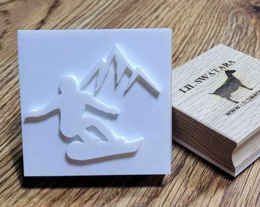Snowboarding Mountains Soap Stamp - Lil Swatara's Rustic Designs - Lil Swatara SOAP LLC