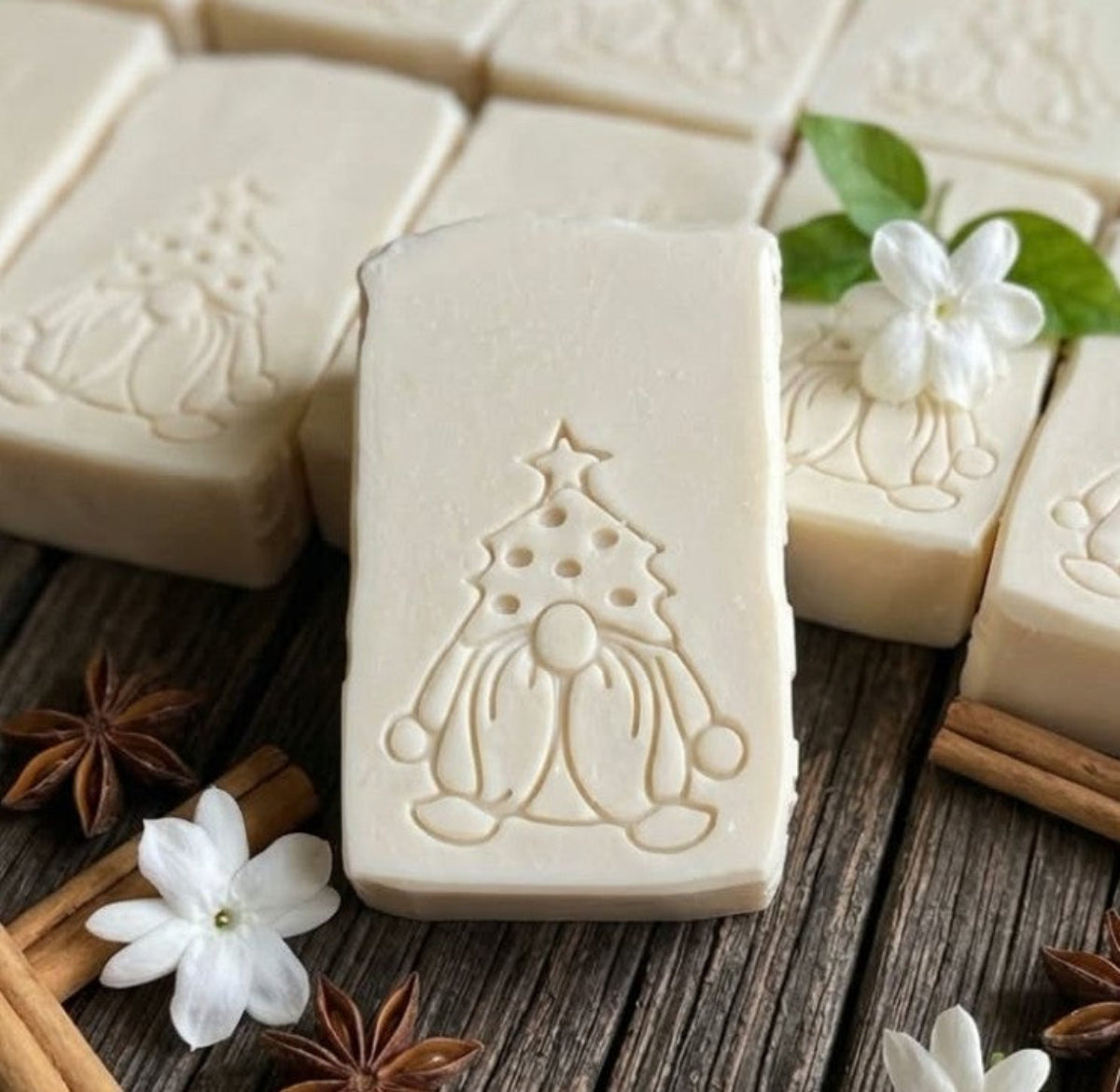 Christmas gnome soap stamp for holiday handmade soap designs