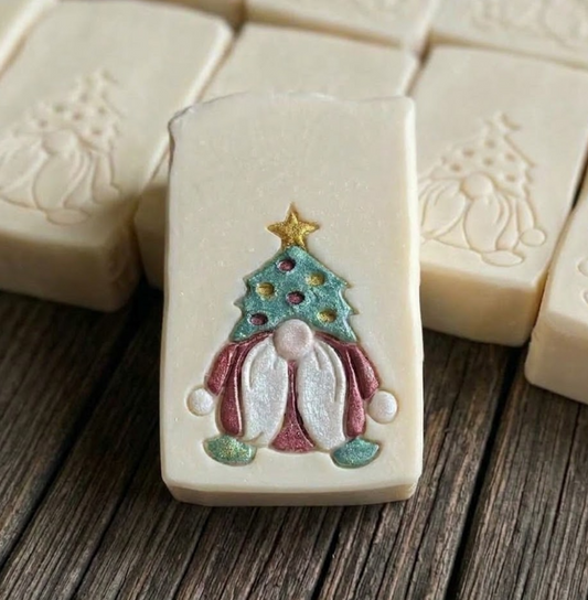 Christmas gnome soap stamp for holiday handmade soap designs