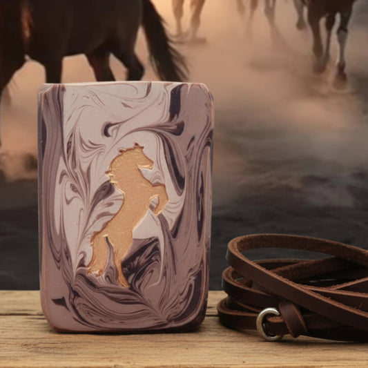 SOAP STAMP – Horse Jumping Equestrian Design creates crisp impressions featuring a jumping horse, perfect for equestrian and riding‑themed handmade soaps.


